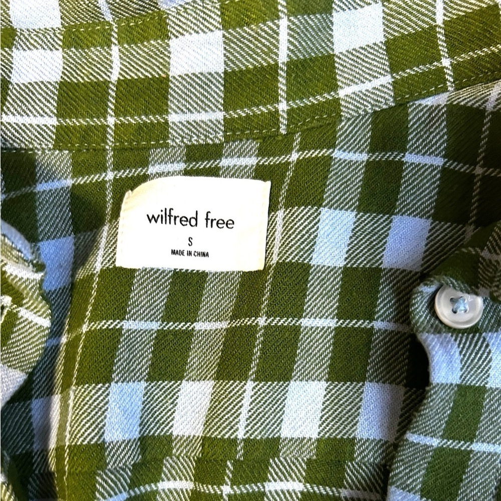 Aritzia Wilfred Free Plaid Button Down Shirt Blue and Green Size Small - Picture 3 of 8
